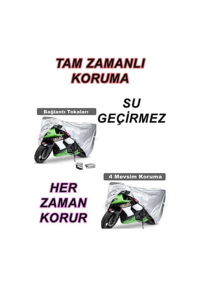 Bmw R 1200 Gs Hp2 Uyumlu Arka Çanta Miflonlu Premium 4 Mevsim Koruyan Motosiklet Brandası Gri
