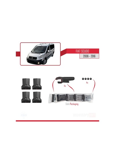 Fiat Scudo 2006-2016 Arası Fly Model Ara Atkı Tavan Barı Siyah