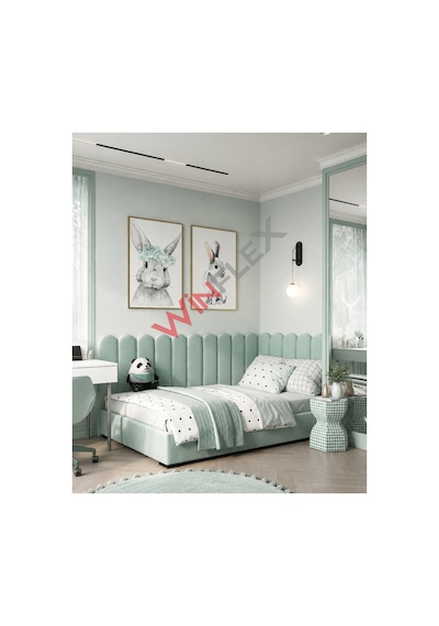 Winflex Yatak Başlık ,duvar Ve Oda Dekorasyon Panel 10adet- 15x100cm Su Yeşil 100 x 150 CM