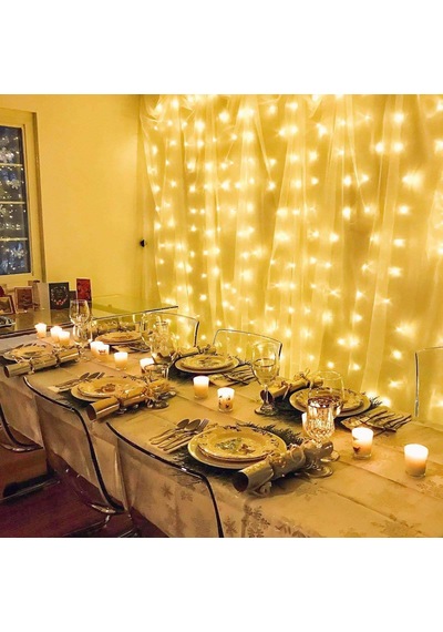 Yılbaşı Ağacı Işığı Dekor Noel Işığı Gün Işığı Salkım Led Işık 2x2 Metre 10 Dal 140 Ledli Gün Işığı