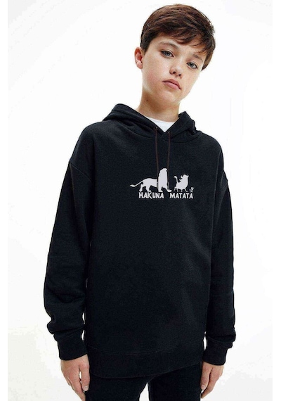 Tshirthane Hakuna Matata Baskılı Unisex Çocuk Kapüşonlu Siyah Sweatshirt