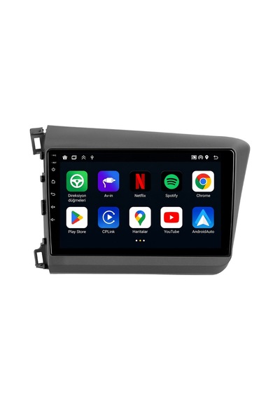Honda Civic Android Multimedya 2012-2015 Carplay Android Auto Navigasyon Kameralı 4gb Ram 32gb 9"