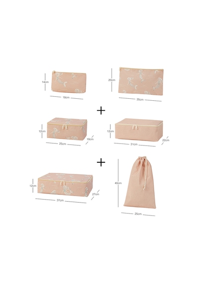 Ocean Home Textile 6'lı Çocuk Odası Deniz Kızı Bavul İçi Düzenleyici Set