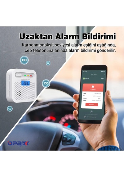 Opax Y100a-aa-w Wifi Karbonmonoksit Dedektörü Ve Co Alarmı
