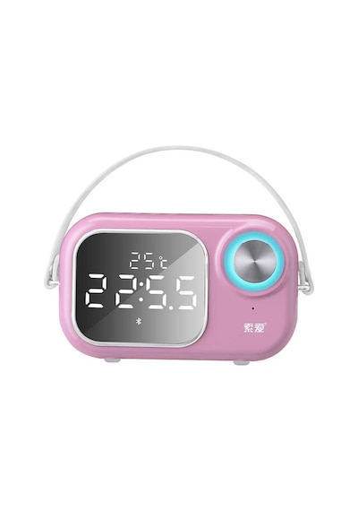 Soaiy E16 Taşınabilir Kablosuz Bluetooth Hoparlör - Dijital Saat & FM Radyo & USB & Hafıza Kartı - ZORE-219473