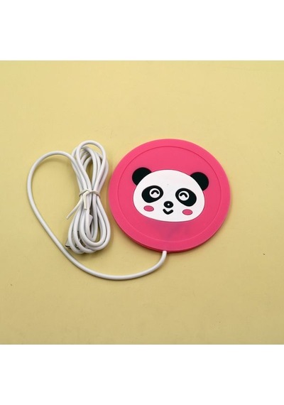 Panda Model , Usb İle Çalışan Termostatlı Bir Bardak Isıtıcı - Bardak Altığı Pembe