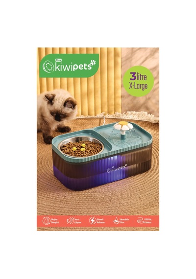 Kiwi Kpf-10548 Mama Kabı Ve Otomatik Evcil Hayvan Su Çeşmesi