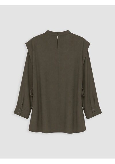 Lcw Modest Haki Dik Yaka Kadın Tunik