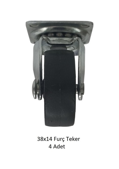 Furç Teker 38 X 14, Bavul, Valiz, Çanta, Servis Sehpası Için 4 Adet Siyah