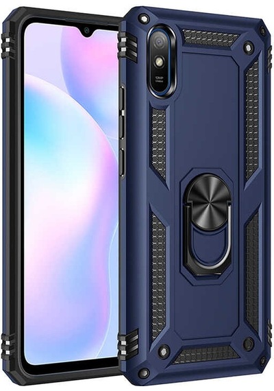 Xiaomi Redmi 9A Kılıf Sofya Yüzüklü Standlı Zırhlı Silikon Kılıf