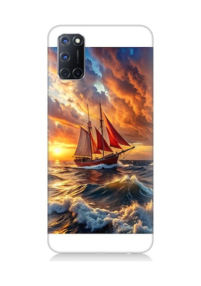 Oppo A92 Uyumlu Renkli Yelken Desenli Silikon Kılıf
