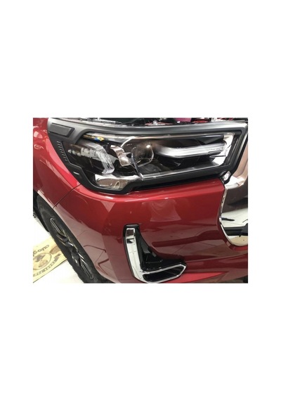 Toyota Hilux 2021+ Far Koruma Çerçevesi Mat Siyah Abs