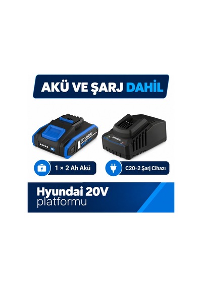 Hyundai Hy20cht 20v Akülü Çit Budama Makinesi 55 Cm 2 Ah Akü Ve Şarj Cihazı Dahil