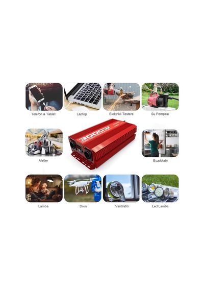 Kobb Kbn3000 12v/220v 3000watt Tam Sinüs Dönüştürücü İnvertör Fr Kbn3000