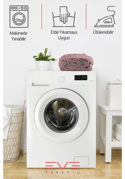 Eve Tekstil Fitted Yüksek Kaliteli Penye Kumaş Çift Kişilik Lastikli Çarşaf Pembe