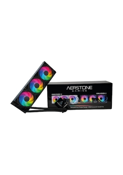 AERSTONE Coolvision 360mm LCD Ekranlı INTEL AMD uyumlu SIVI Soğutucu
