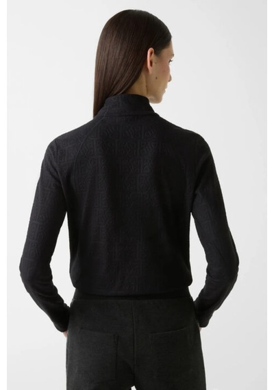 Bogner Sport Medita Black B Logo Desenli Fleece First Layer Kayak Kadın Içlik Üst İçlik Siyah