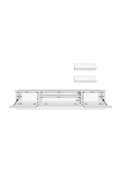 Trendstyle 4s Mdf Tv Ünitesi Ve Orta Sehpa 2'li Set - Pera Siyah Meşe - Siyah