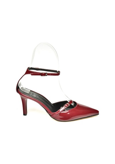 Fox Shoes U654074108 Bordo Rugan İnce Topuklu Kadın Ayakkabı Bordo