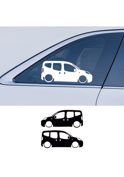 2 Adet Doblo Fiorino Nemo Basık Oto Sticker - Kelebek Cam Sticker 25x11 Cm