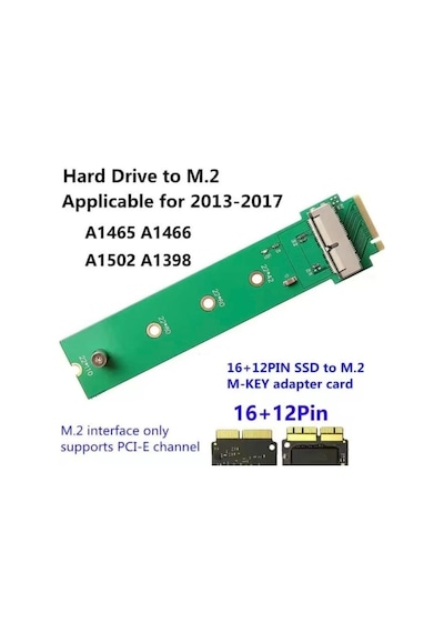 Apple MacBook Uyumlu Ssd To M.2 Nvme Adaptör Kartı 2013-2017 Modeller İçin