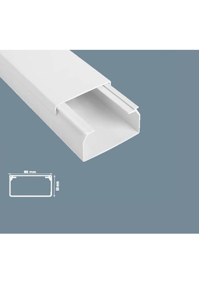 Mutlusan 80X60 Mm Beyaz Kablo Kanalı, 2 Metre