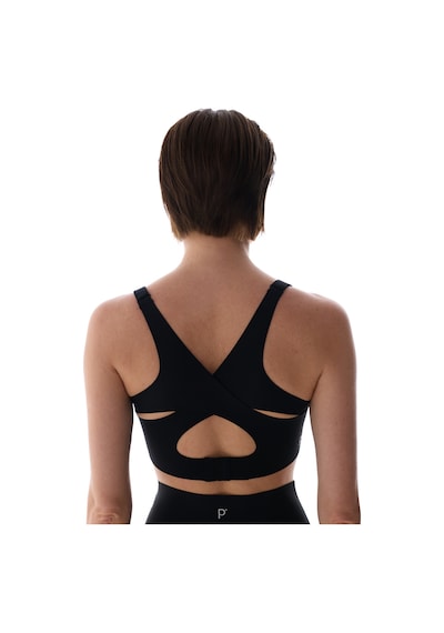 Penti Siyah Stretch360 Orta Destek Çapraz Sırt Detaylı Kaydırmaz Askılı Cross Back Spor Sütyeni