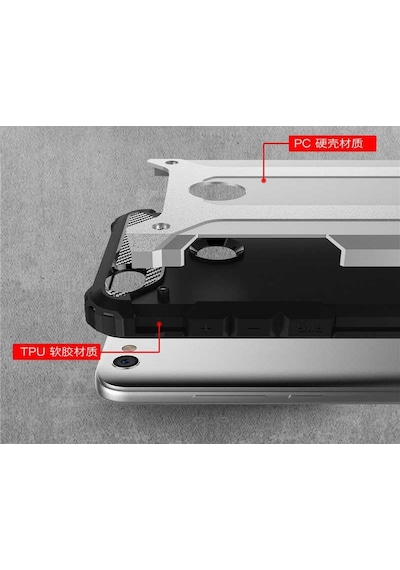 Noktaks - Xiaomi Uyumlu Xiaomi Redmi Note 5a - Kılıf Çift Katman Zırh Tank Crash Military Kapak - Rose Gold