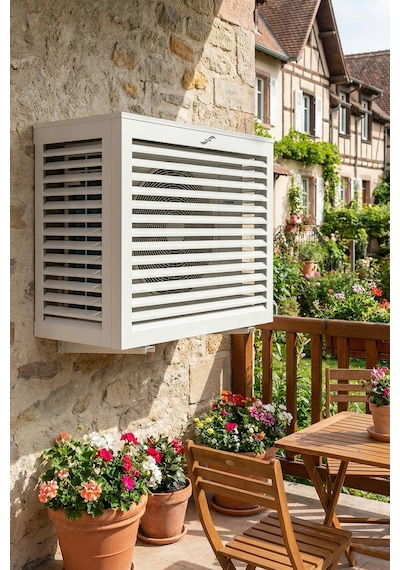 Klima Motoru/dış Ünite Gizleme/koruma Kafesi Xl 120x62x150 H Açısız Condor Beyaz