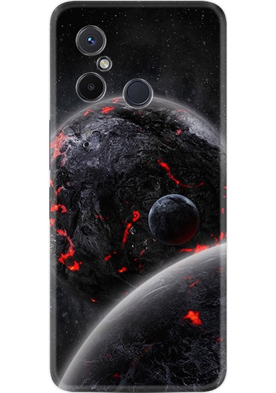 Xiaomi Redmi 12C Kılıf Resimli Desenli Silikon Platinium Series Kara Dünya 1902