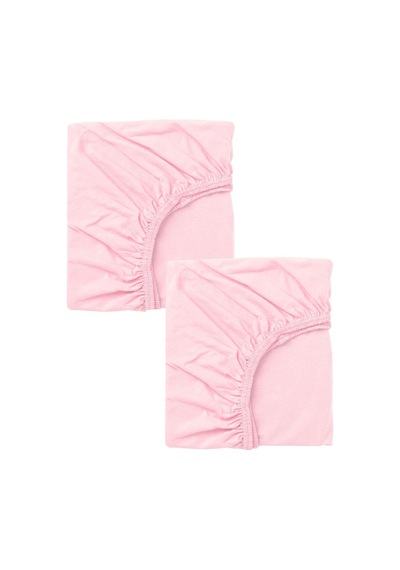 2 Adet 50x90 Cm Anne Yanı Lastikli Penye Kumaş Bebek Çarşafı-pembe