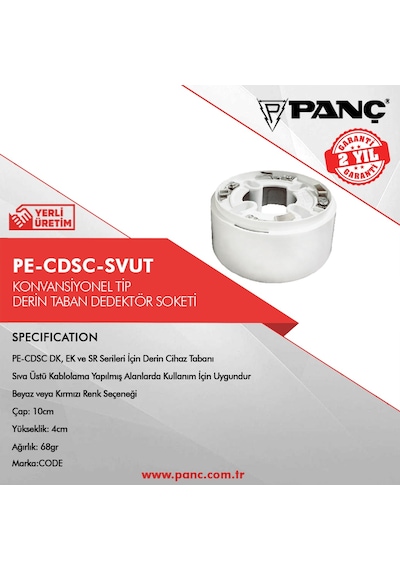 Pe-Cdsc-Svut Konvansiyonel Tip Derin Taban Dedektör Soketi