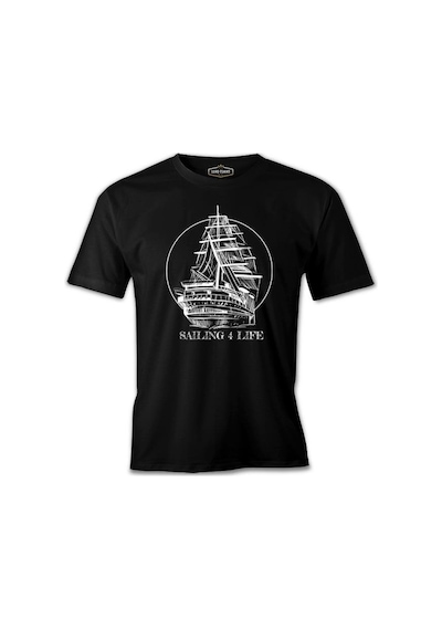 Sailing For Life Siyah Erkek Tshirt 001