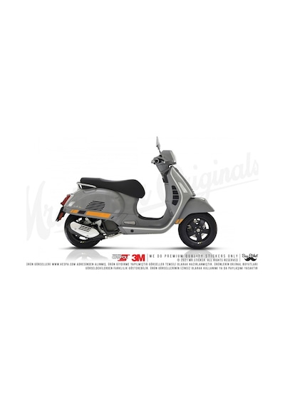 Sts5 Mat Turuncu Siyah Vespa Gts250 Gts300 Yan Cita Sticker Seti