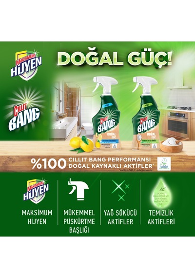 Cillit Bang Doğal Güç Mutfak Temizleyici %100 Yağ ve Kir Sökücü Karbonatlı Sprey 2 x 750 ML