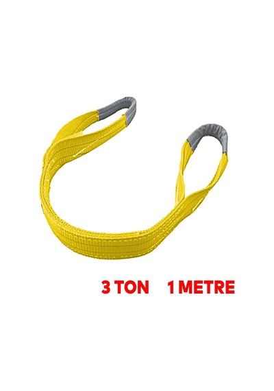 Sapan Polyester Spanzet 3 Ton 1 Metre Sarı Sağlam Yük Kaldırma Taşıma İndirme Halat