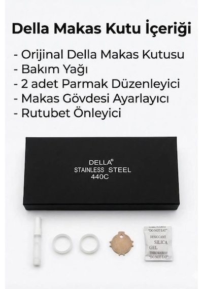 Della Orijinal Profesyonel 440c Saç Kesim Düz Makas 6,5 Numara Fx05 65