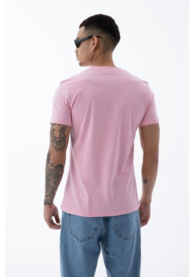 Erkek Pamuklu Kumaş Regular Fit Kesim Bisiklet Yaka T-shirt