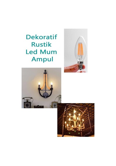 Osram 4w 40w E14 Rustik Dim Led Mum Ampul 2700k - Sarı Işık