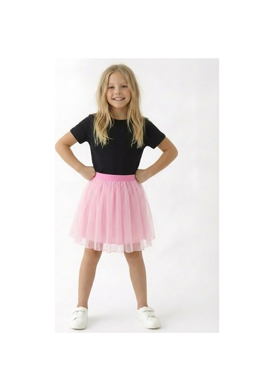 Esila Kids Kız Çocuk Etek Misineli Şık Etek Pudra