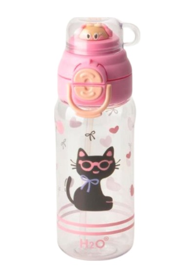H2o Sevimli Desenli Polikarbon Matara 650 Ml Pembe