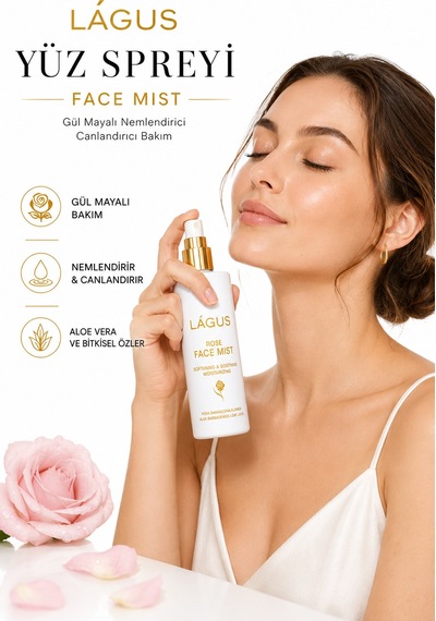 Lágus Gül Mayalı Nemlendirici ve Canlandırıcı Yüz Spreyi 100 ML