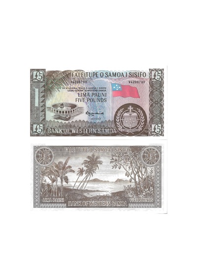 Batı Samoa 2020 Yılı 5 Pound Yabancı Kağıt Para Çil Unc Koleksiyon Para