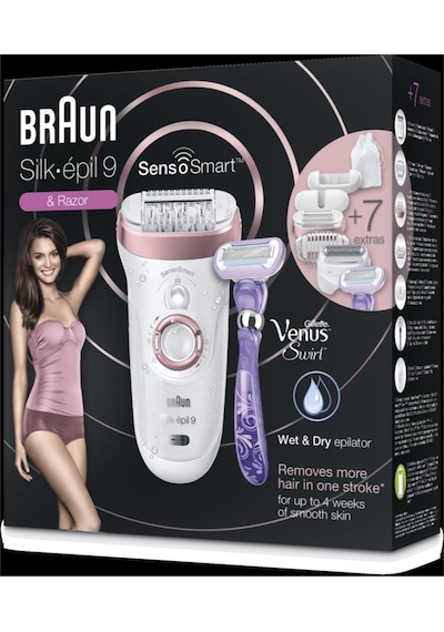 Braun Silk-Epil 9 9870 SensoSmart Islak Kuru 7 Ek Parçalı Epilatör