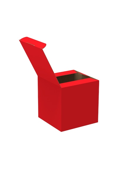 15x15x15 - 25 Adet - Kırmızı Kilitli E Ticaret Karton Kargo Kutusu Ofset Red Chrome 25 Adet