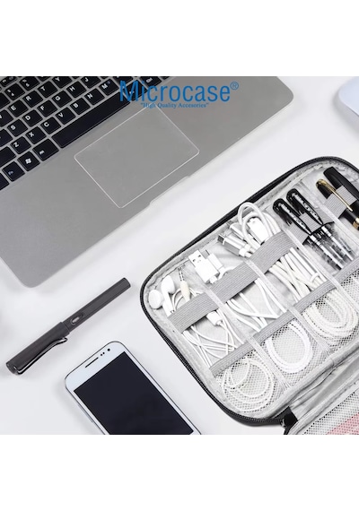Microcase 2in1 Stylus Dokunmatik Kalem Kılıfı + Çok Gözlü Organizer Çanta Al5393 Omuz Çantası