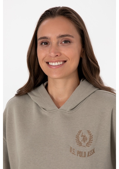 U.S. Polo Assn. Kadın Açık Haki Kapüşonlu Sweatshirt 50307796-VR183