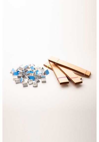 Ahşap Mum Fitili + Yapışkanlı Sehpa - 40 Adet 30mm X 150mm X 0,5mm