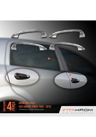 intakrom Fiat Grande Punto Krom Kapı Kolu Dış 4 Parça 2005 Üzeri