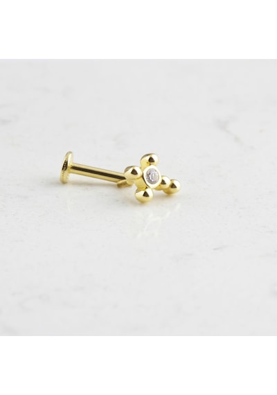Glorria Altın Tektaştragus Piercing Sarı